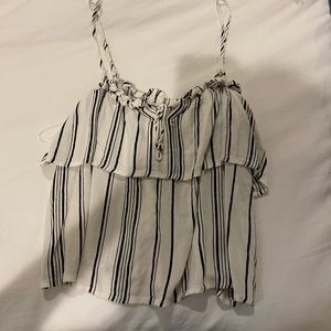 PAC sun black and white stripe top